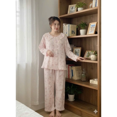 Bộ Đồ Ngủ Tay Dài Vải Lụa Cotton Dễ Thương Cho Nữ - Giá Gốc 229k, Giảm 179k
