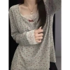 Bộ đồ ngủ thu đông dài tay chất tăm, hoạ tiết hot trend 2.024, giá chỉ 178.000₫ 6