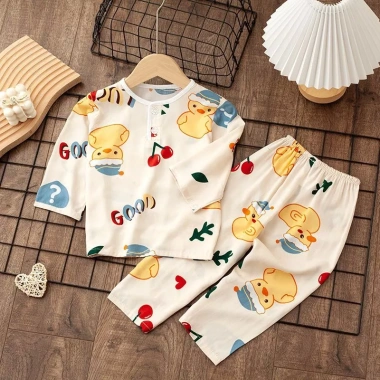 Bộ Đồ Ngủ Trẻ Em Mềm Mại Dễ Thương Dài Tay Quần Cho Bé Trai và Bé Gái - Vải Thấm Hút Mồ Hôi, Giá Ưu Đãi 131.843₫ 3