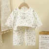 Bộ đồ ngủ trẻ em mùa hè mỏng homewear, thiết kế thoáng mát áo 3/4 cho bé trai và bé gái, thích hợp phòng máy lạnh - Giá ưu đãi 100.041₫ 4