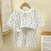 Bộ đồ ngủ trẻ em mùa hè mỏng homewear, thiết kế thoáng mát áo 3/4 cho bé trai và bé gái, thích hợp phòng máy lạnh - Giá ưu đãi 100.041₫ 5