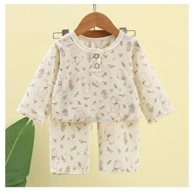 Bộ đồ ngủ trẻ em mùa hè mỏng homewear, thiết kế thoáng mát áo 3/4 cho bé trai và bé gái, thích hợp phòng máy lạnh - Giá ưu đãi 100.041₫ 7