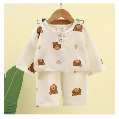 Bộ đồ ngủ trẻ em mùa hè mỏng homewear, thiết kế thoáng mát áo 3/4 cho bé trai và bé gái, thích hợp phòng máy lạnh - Giá ưu đãi 100.041₫ 8