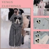 Bộ đồ nhà nữ sọc ngang tay, quần rộng in Mickey – Tiểu thư dễ thương giá 259k