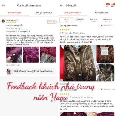 Bộ Đồ Nhung Trung Niên Nữ Yasu Cao Cấp Họa Tiết Thêu Sang Trọng, Ấm Áp Mùa Thu Đông, Quà Tặng Mẹ 2