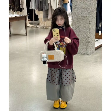Bộ đồ nỉ hoạt hình Hàn Quốc cho bé, top dài tay + sweatpants thời trang mùa thu, giảm còn 230.871₫ 3