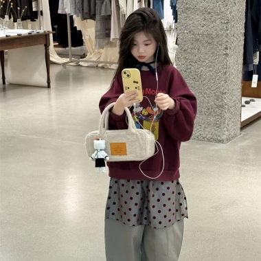 Bộ đồ nỉ hoạt hình Hàn Quốc cho bé, top dài tay + sweatpants thời trang mùa thu, giảm còn 230.871₫ 9