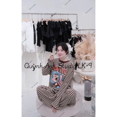 Bộ Đồ Nữ Áo Thun Kẻ Ngang PoPePy Cute Mix Ren Freesize - Siêu Đẹp Giá 229k