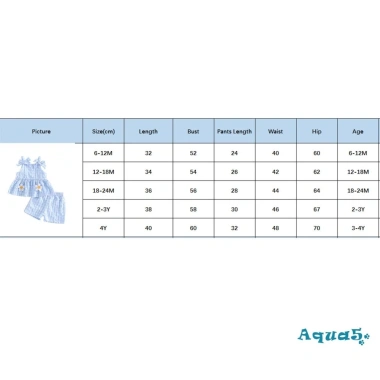 Bộ Đồ Nữ Aqua Toddler Mùa Hè - Áo Bơ Thêu Hoa, Kẻ Sọc, Nơ, Không Tay + Quần Short Co Giãn Eo - 2 Chiếc