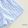Bộ Đồ Nữ Aqua Toddler Mùa Hè - Áo Bơ Thêu Hoa, Kẻ Sọc, Nơ, Không Tay + Quần Short Co Giãn Eo - 2 Chiếc 8