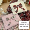 Bộ đồ nữ cotton nơ mix, quần kẻ ống xuông siêu thời trang - SaYa Shop hcom3.510, chỉ 269k 3