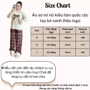 Bộ đồ nữ cotton nơ mix, quần kẻ ống xuông siêu thời trang - SaYa Shop hcom3.510, chỉ 269k 8 Bộ đồ nữ cotton nơ mix, quần kẻ ống xuông siêu thời trang - SaYa Shop hcom3.510, chỉ 269k 8