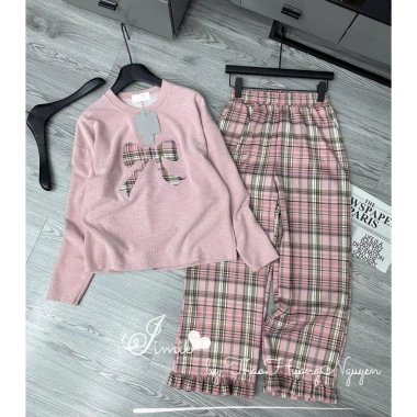 Bộ đồ nữ cotton nơ mix, quần kẻ ống xuông siêu thời trang - SaYa Shop hcom3.510, chỉ 269k 10 Bộ đồ nữ cotton nơ mix, quần kẻ ống xuông siêu thời trang - SaYa Shop hcom3.510, chỉ 269k 10