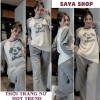 Bộ đồ nữ dài tay logo cún cute mix quần xám xuông - Xinh, giảm còn 279.000đ | SaYa Shop