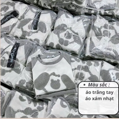 Bộ đồ nữ dài tay logo cún cute mix quần xám xuông - Xinh, giảm còn 279.000đ | SaYa Shop 2