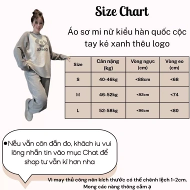 Bộ đồ nữ dài tay logo cún cute mix quần xám xuông - Xinh, giảm còn 279.000đ | SaYa Shop 8