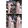 Bộ Đồ Nữ Len Thỏ Mickey Áo Dài Tay Lỡ Dây Rút Gấu và Quần Dài Ống Rộng Bo Chun 2