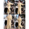 Bộ Đồ Nữ Len Thỏ Mickey Áo Dài Tay Lỡ Dây Rút Gấu và Quần Dài Ống Rộng Bo Chun 3
