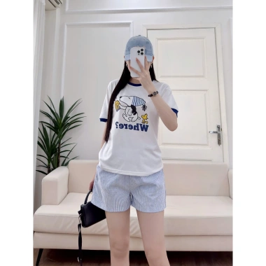 Bộ Đồ Nữ Ngắn MENINA In Hình Thời Trang - Mặc Nhà, Đi Chơi Giá 190k (Giảm từ 245k)