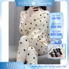 Bộ đồ Pijama ALADY hoa chấm bi lụa Latin mềm mại, nhẹ nhàng, quý phái 340.000₫