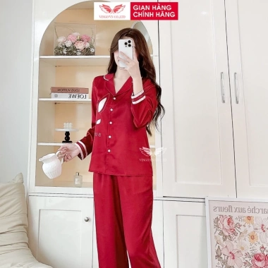 Bộ đồ pijama lụa nữ VINGO VINGORIA tay dài mùa thu - Giá 575.000đ 3 Bộ đồ pijama lụa nữ VINGO VINGORIA tay dài mùa thu - Giá 575.000đ 3