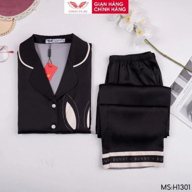 Bộ đồ pijama lụa nữ VINGO VINGORIA tay dài mùa thu - Giá 575.000đ