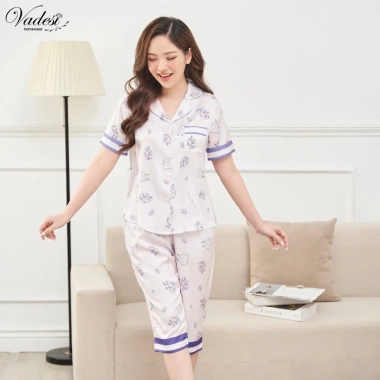Bộ Đồ Pijama Lửng VADESI Nữ Lụa Latin Cao Cấp Họa Tiết Đẹp Thoáng Mát Mềm Nhẹ 279.000₫