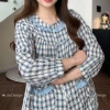 Bộ đồ Pijama P18 nữ kẻ caro SUNA cổ nhún bèo, cotton mềm mịn, thấm hút mồ hôi - 259.000₫ 5