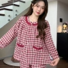 Bộ đồ Pijama P18 nữ kẻ caro SUNA cổ nhún bèo, cotton mềm mịn, thấm hút mồ hôi - 259.000₫ 6