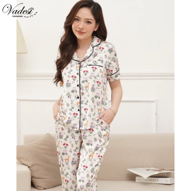 Bộ Đồ Pijama VADESI Lửng Tay Ngắn Lụa Cao Cấp Thoáng Mát Mềm Mịn Giá Chỉ 299.000 VND 9