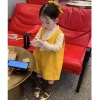 Bộ đồ quần short một mảnh bé gái mùa xuân phong cách Hàn Quốc dễ thương áo yếm thời trang hai mảnh 3