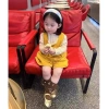 Bộ đồ quần short một mảnh bé gái mùa xuân phong cách Hàn Quốc dễ thương áo yếm thời trang hai mảnh 5