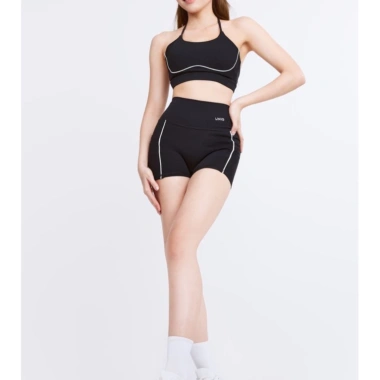 Bộ Đồ Tập Gym Yoga Nữ UNIQ Cool Peel Áo Viền Trắng Dây Chéo Chữ V Ngược và Quần Legging Đùi Thon Gọn