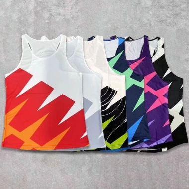 Bộ đồ tập thể thao nam áo vest không tay, chạy marathon, khô nhanh, nhiều màu sắc, thiết kế chữ I