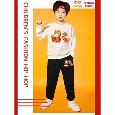 Bộ Đồ Tết Việt Bính Ngọ Múa Lân 2.026 cho Bé CIUCIU KID Vải Nỉ Da Cá, Đồ Trẻ Trai & Gái, Giá 296.000₫ 6