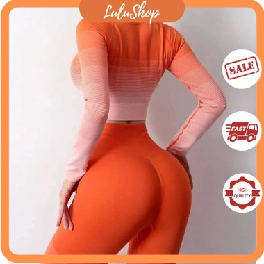 Bộ Đồ Thể Thao Áo Croptop Nữ Dài Tay Dệt Kim Co Giãn, Ôm Dáng Nâng Mông, Thấm Hút Mồ Hôi - Giảm Giá 305k 6