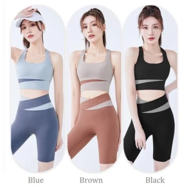 Bộ đồ thể thao nữ ngắn co giãn, ôm nâng mông, thấm hút mồ hôi, siêu thoải mái - Set tập gym yoga tại nhà, giảm giá Shop 305k đặc biệt