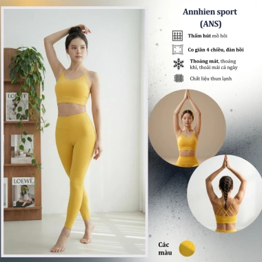 Bộ Đồ Thể Thao Nữ Set Gym Đan Dây Xương Cá Co Giãn Dáng Ôm Nâng Mông Thấm Hút Mồ Hôi - 550k