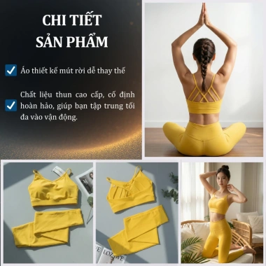 Bộ Đồ Thể Thao Nữ Set Gym Đan Dây Xương Cá Co Giãn Dáng Ôm Nâng Mông Thấm Hút Mồ Hôi - 550k