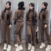 Bộ đồ thể thao nữ thu đông nỉ da cá cao cấp in chữ - Set mặc nhà, đi chơi, giữ ấm, năng động cá tính 304.000 VND 5