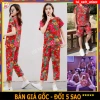 Bộ Đồ Thể Thao Unisex K1 Hoa Lá Cành - Áo Thun Tay Ngắn Cổ Tròn, Quần Ống Rộng Thêu In Hoa Con Công, Giá chỉ 69.000₫