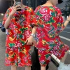 Bộ Đồ Thể Thao Unisex K1 Hoa Lá Cành - Áo Thun Tay Ngắn Cổ Tròn, Quần Ống Rộng Thêu In Hoa Con Công, Giá chỉ 69.000₫ 4