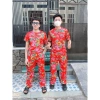 Bộ Đồ Thể Thao Unisex K1 Hoa Lá Cành - Áo Thun Tay Ngắn Cổ Tròn, Quần Ống Rộng Thêu In Hoa Con Công, Giá chỉ 69.000₫ 6