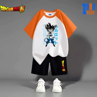 Bộ Đồ Thun Cao Cấp Bé Trai Mát Cotton - In Songoku Anime 7 Ngọc Rồng Mã 08 - Giá 169k