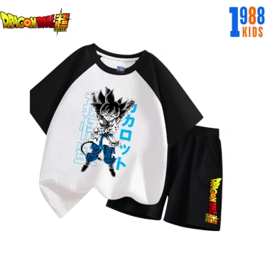 Bộ Đồ Thun Cao Cấp Bé Trai Mát Cotton - In Songoku Anime 7 Ngọc Rồng Mã 08 - Giá 169k