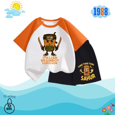 Bộ đồ thun cotton bé yêu - Hottrend meme Tung tung tung, Brainrot, Tralala, họa tiết đang yêu - 179.000₫ 4