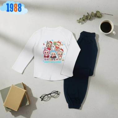 Bộ đồ thun dài tay Bé gái 1.988 In Labubu Merry Christmas - Nhiều màu, giá 192k 8