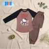 Bộ đồ thun dài tay Giáng Sinh bé gái - Áo nâu tay đen cotton, quần nỉ tăm dày dặn, giá ưu đãi 192.000 4
