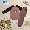 Bộ đồ thun dài tay Giáng Sinh bé gái - Áo nâu tay đen cotton, quần nỉ tăm dày dặn, giá ưu đãi 192.000 6