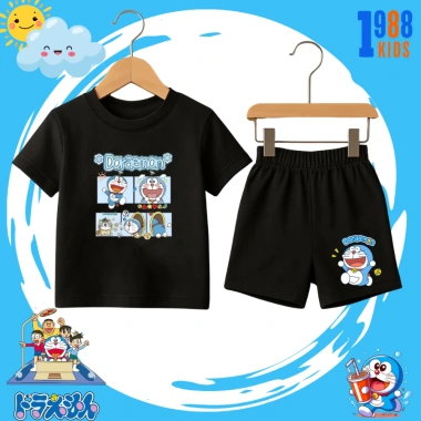 Bộ đồ thun Doreamon 1.988kids - Quần sáo cộc cho bé trai và bé gái 15-40kg, đa màu, giảm giá 169k 6